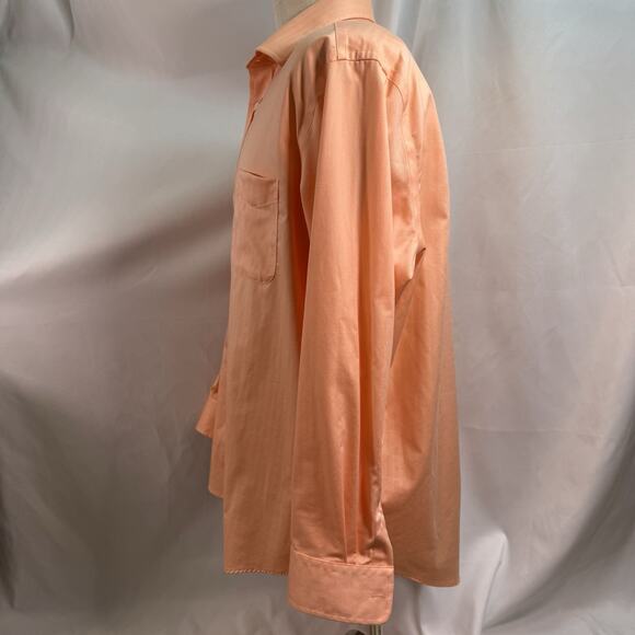 Lauren Ralph Lauren‎ Men's 2XL Orange Striped Button Up Long Sleeve Dress Shirt - Picture 2 of 6